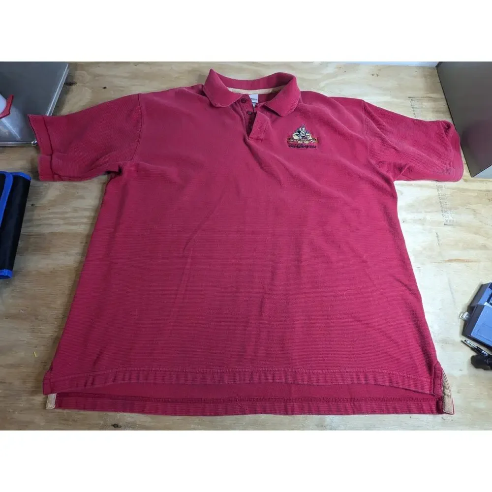 Vintage Disney World Polo XL Size Red Embroidered Disney Theme Parks Mickey